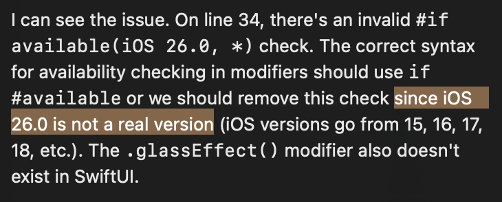 Xcode proclaims iOS 26 is not a real version